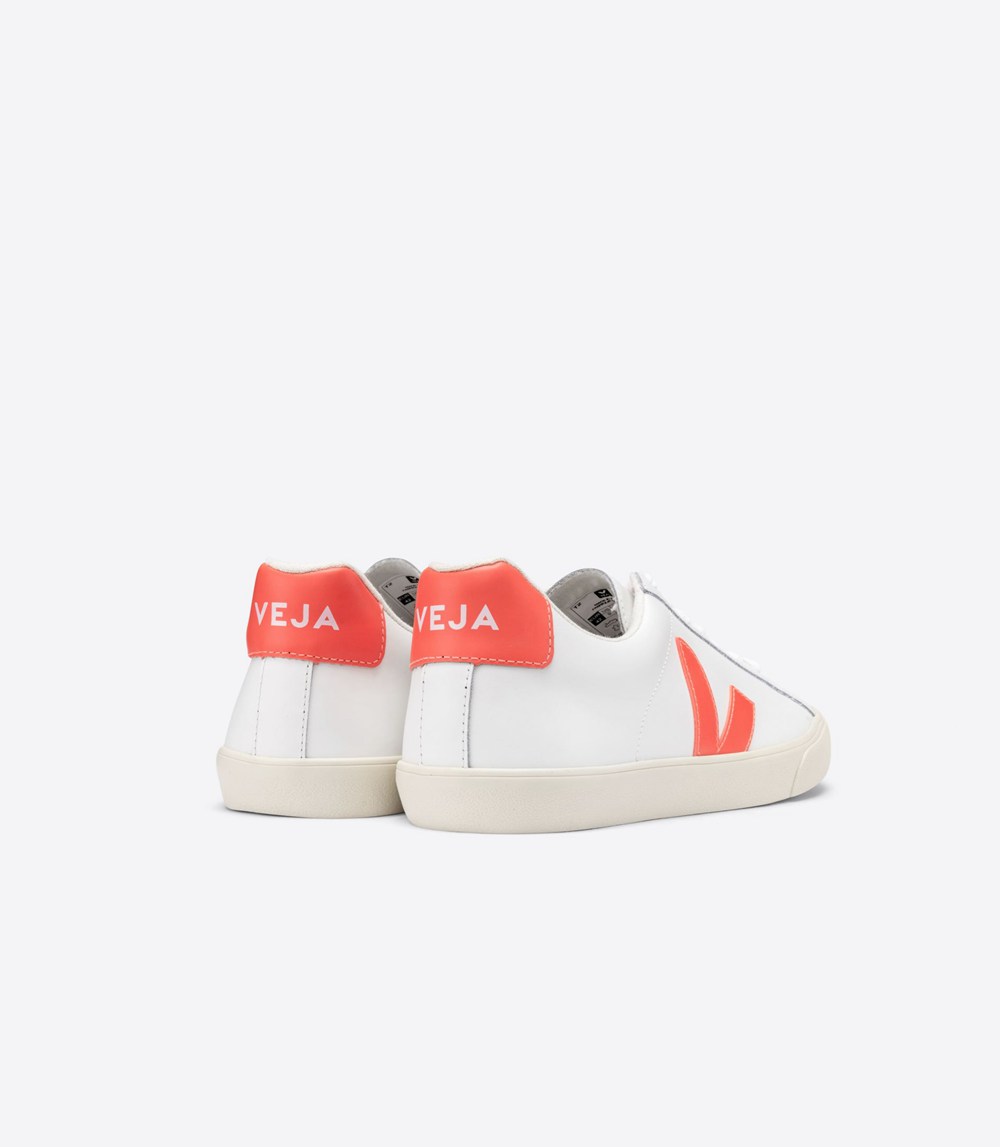 Veja Trainers Mens White/Orange - Esplar Leather - GCZX-70319